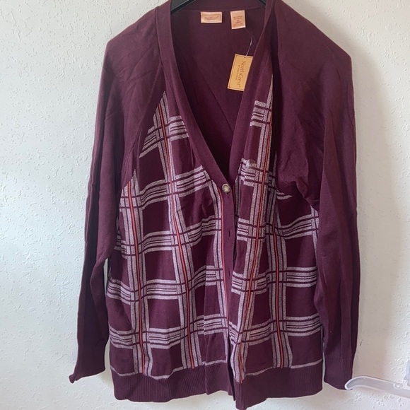 NWT women’s size 4X Northcrest button down boyfriend cardigan G3 - Picture 1 of 7